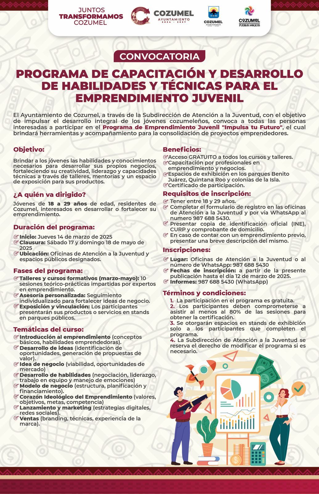 Chacón impulsa el futuro de los jóvenes a través del “Programa de emprendimiento para jóvenes”