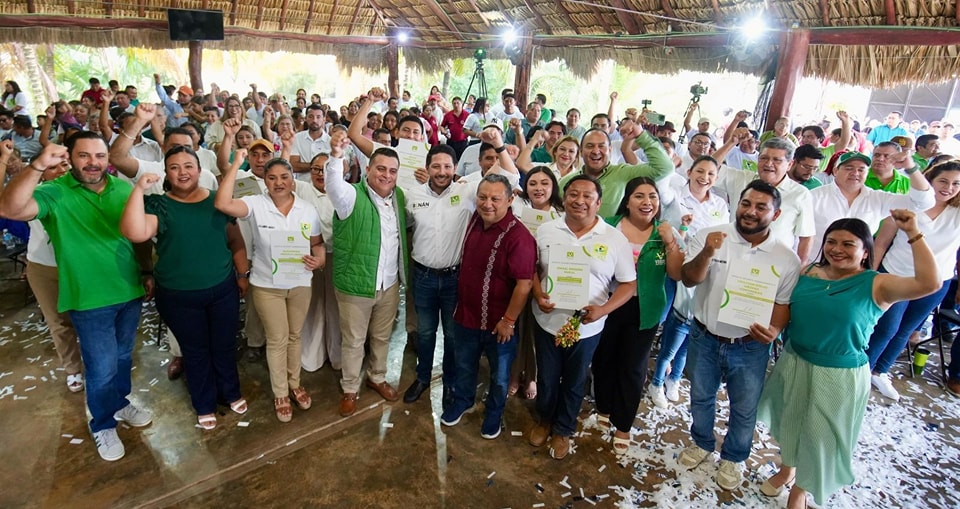 En José María Morelos, llama Renán Sánchez a militantes del PVEM a seguir en unidad