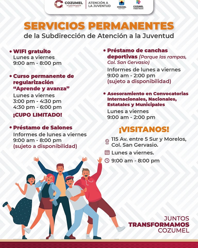 Gobierno municipal ofrece servicios permanentes para la juventud cozumeleña