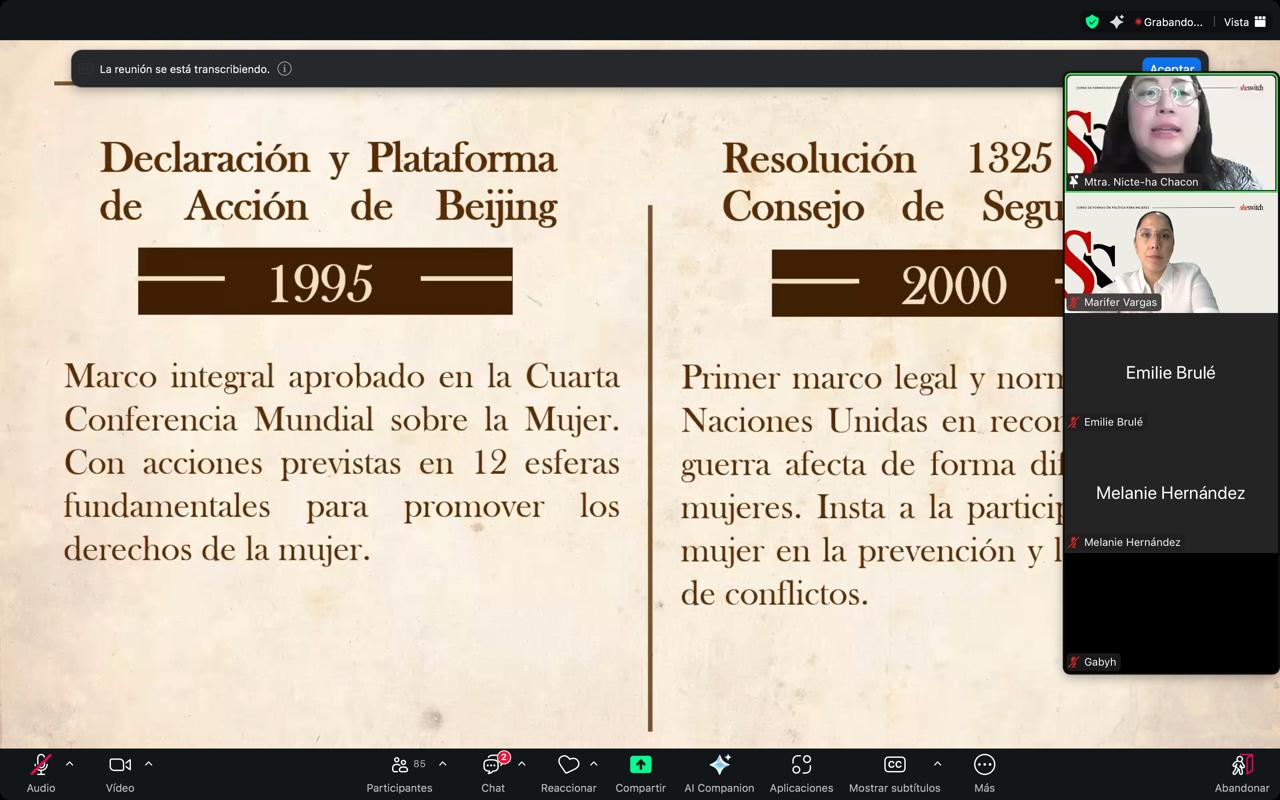 Cada día son más mujeres cercanas a la política: María Fernanda Vargas al inaugurar taller virtual